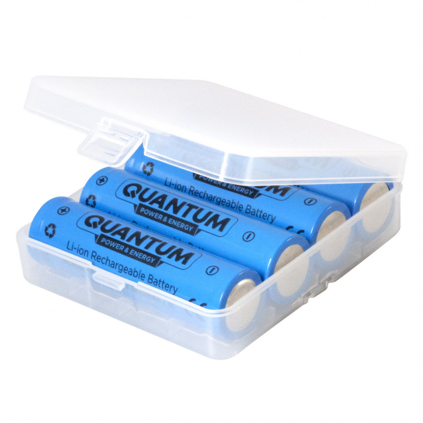 Набір акумуляторів літій-іонних Quantum Li-ion ICR18650, 2200mAh, 0.5-1С, 4шт/уп plastic case-ICR18650FH/2200-PB4