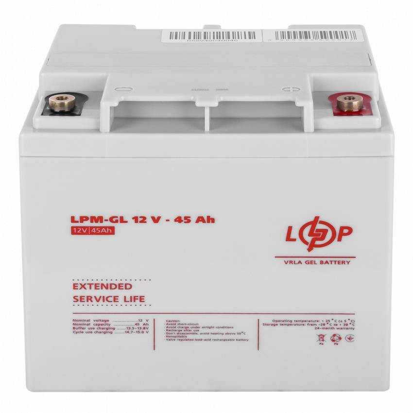 Акумулятор гелевий LPM-GL 12V - 45 Ah-