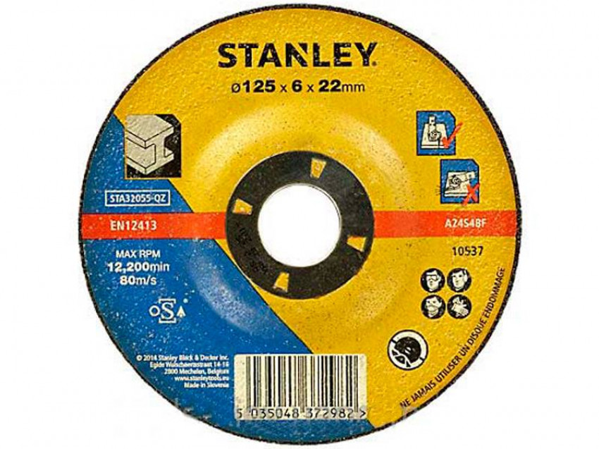 Коло шліфувальне по металу STANLEY, Ø=125х6.0х22мм-STA32055-QZ