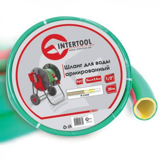 Шланг для води чотиришаровий, 1/2&quot;, 20 м, армований, PVC INTERTOOL GE-4103-[articul]