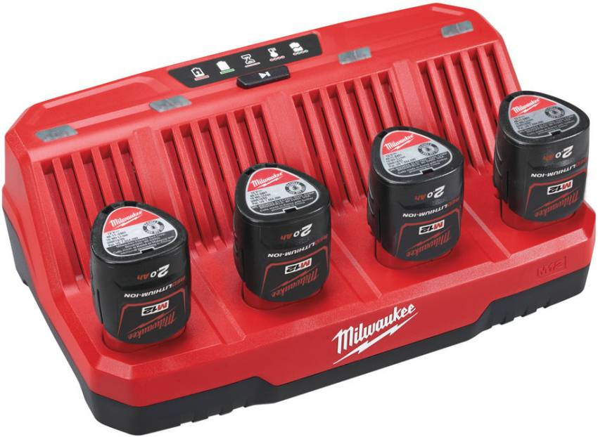 Зарядное устройство MILWAUKEE, M12 C4 (для 4х акум. М12)-4932430554