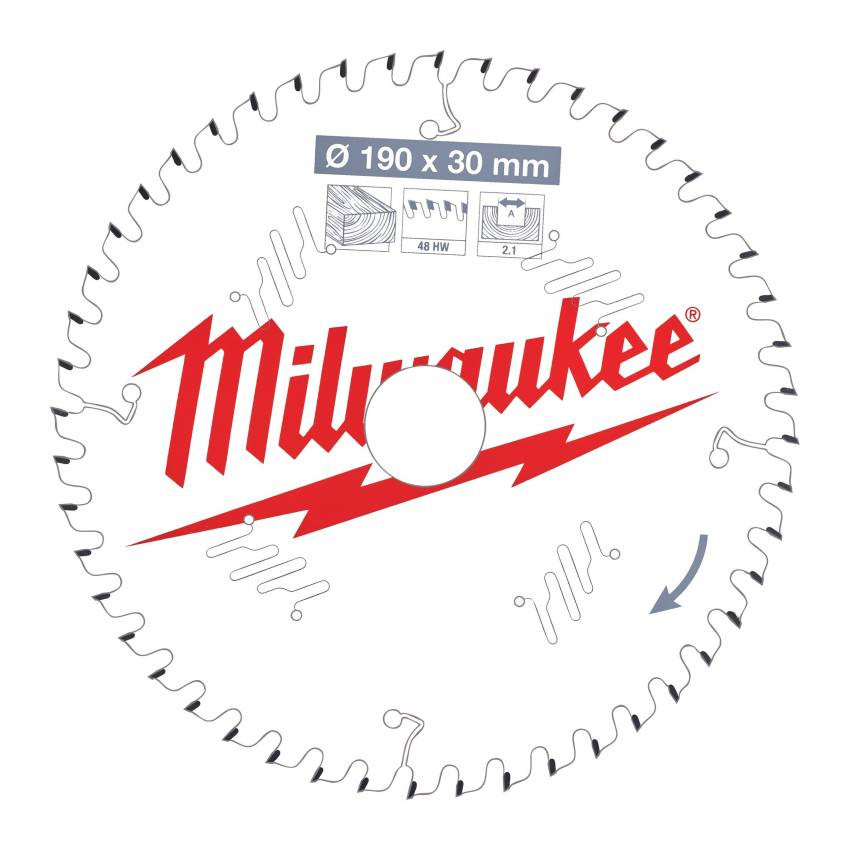 Диск пильний Alu PFTE MILWAUKEE, Ø165х20х2, 2мм, 52 зуб.-4932471296