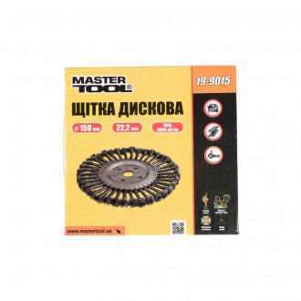 MasterTool Щітка дискова із плетеного дроту D150*22,2 мм, Арт.: 19-9015