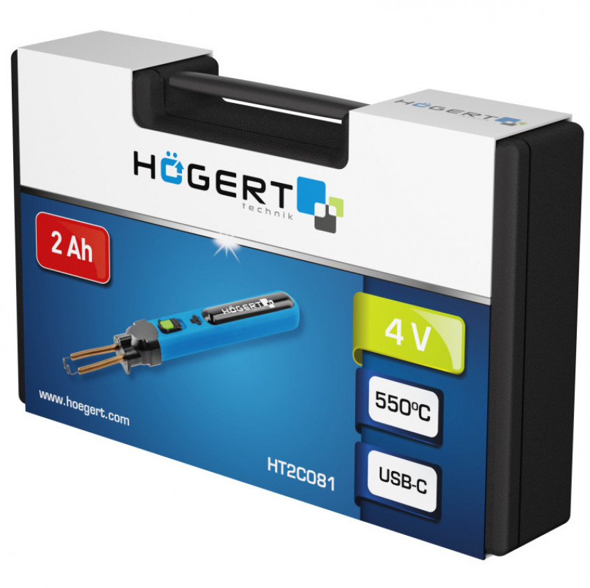 Tepмocтeплep акумуляторний для паяння плacтика HOEGERT Li-ion акумулятор HT2C081-HT2C081