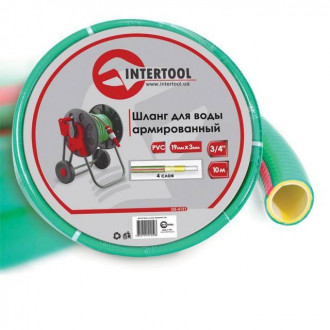 Шланг для води чотиришаровий, 3/4&quot;, 10 м, армований PVC INTERTOOL GE-4121-[articul]