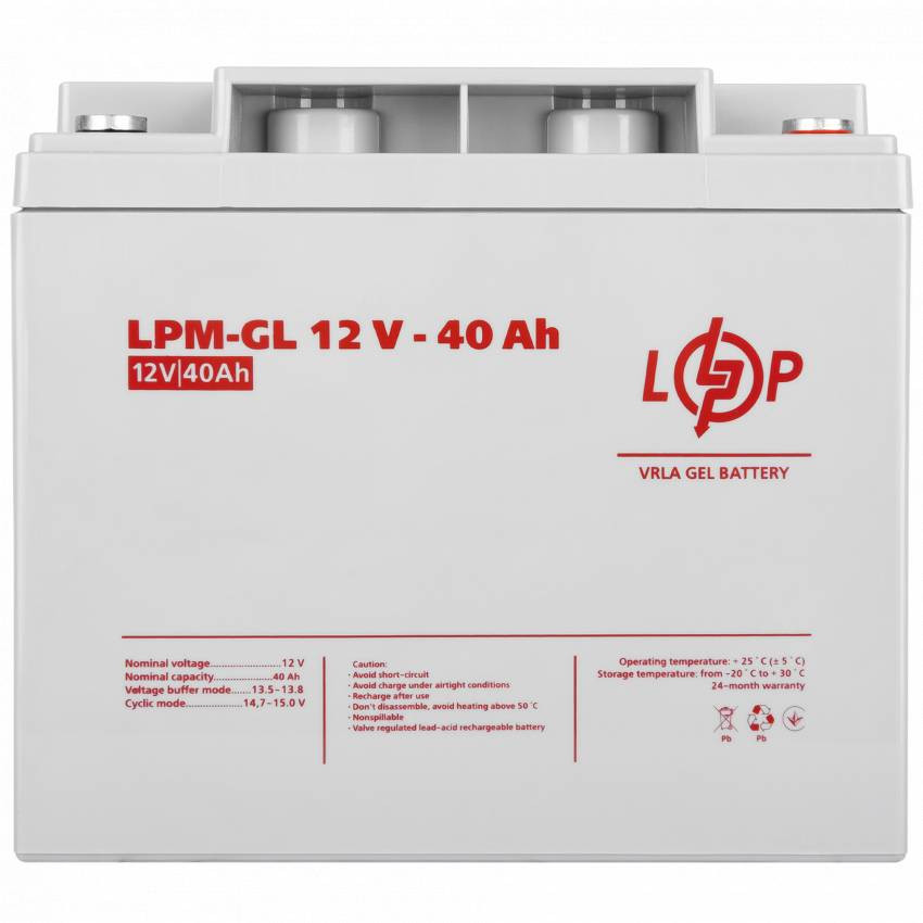 Акумулятор гелевий LPM-GL 12V - 40 Ah-