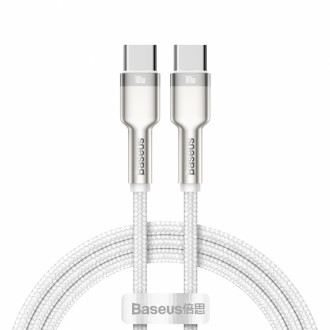 Кабель Baseus Cafule Type-C to Type-C PD 100W 1M Білий (CATJK-C02)-[articul]