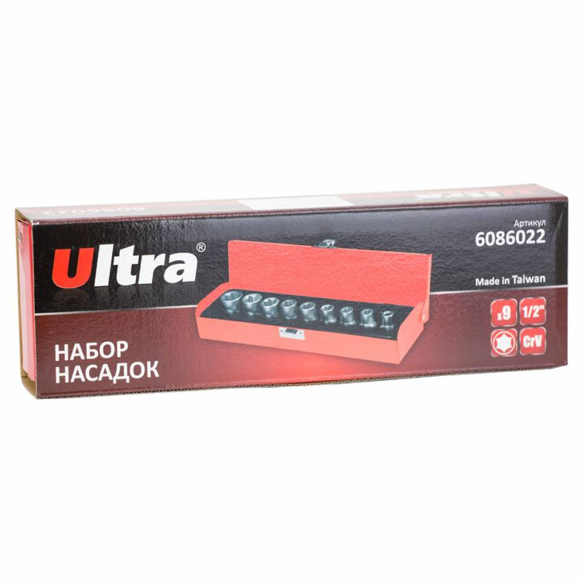 Набір насадок Star 1/2" 9шт CrV ULTRA (6086022)-6086022