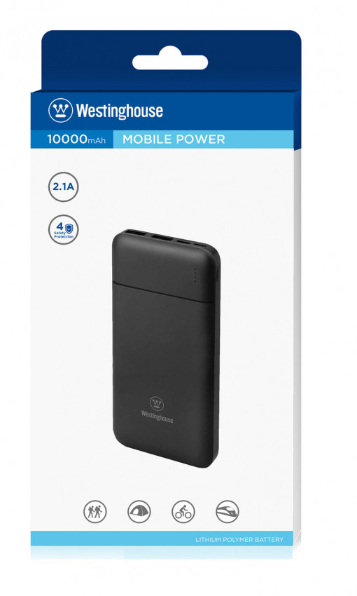 Універсальний мобільний акумулятор (Power Bank) Westinghouse WP726-100HCB 10000 mAh Black (0889554004142)-WP726-100HCB