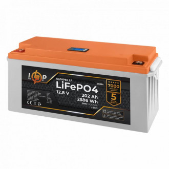 Акумулятор LP LiFePO4 для ДБЖ LCD 12V (12,8V) - 202 Ah (2586Wh) (BMS 100A/50A) пластик