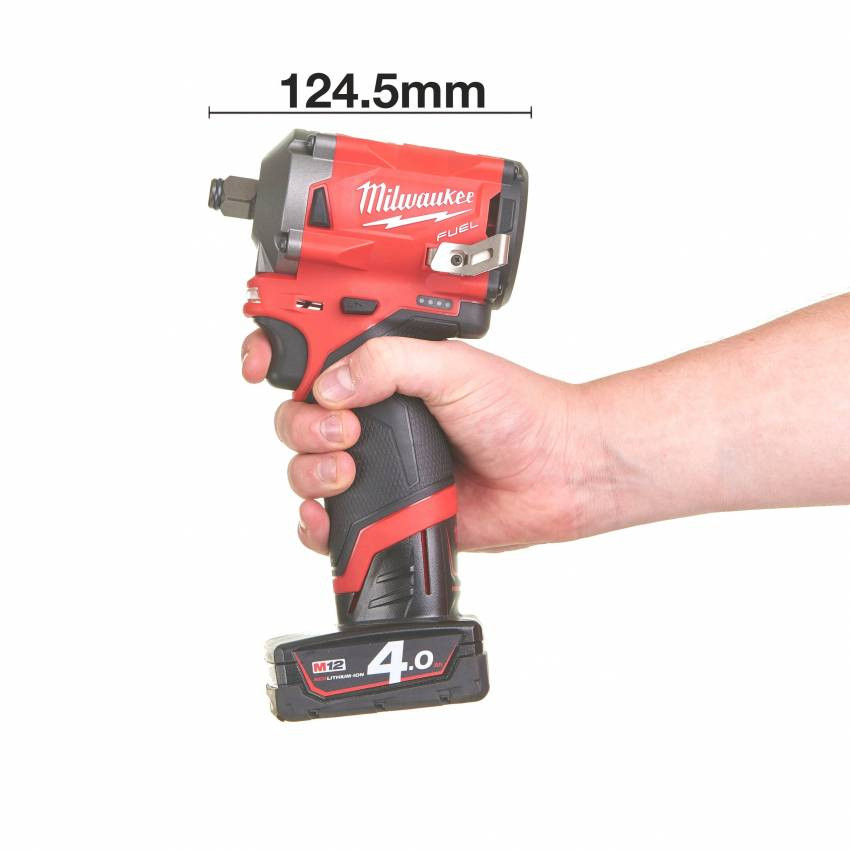 Гайковерт акумуляторний 1/2" MILWAUKEE, M12 FIWF12-422X, 339 Нм, (заряд. пристрій, 1 акум.Х 2Ач, 1 акум.Х 4Ач, HD кейс)-4933464616