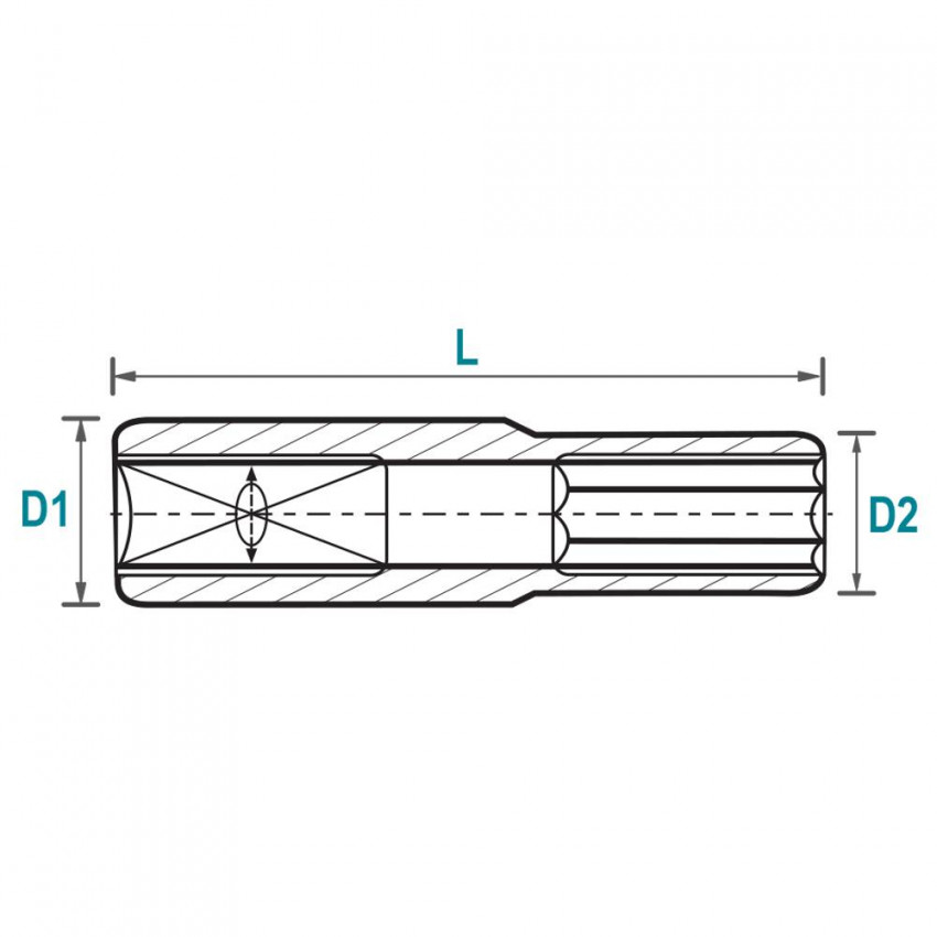 Насадка шестигранна довга 1/4" 5мм CrV Ultra (6062052)-6062052