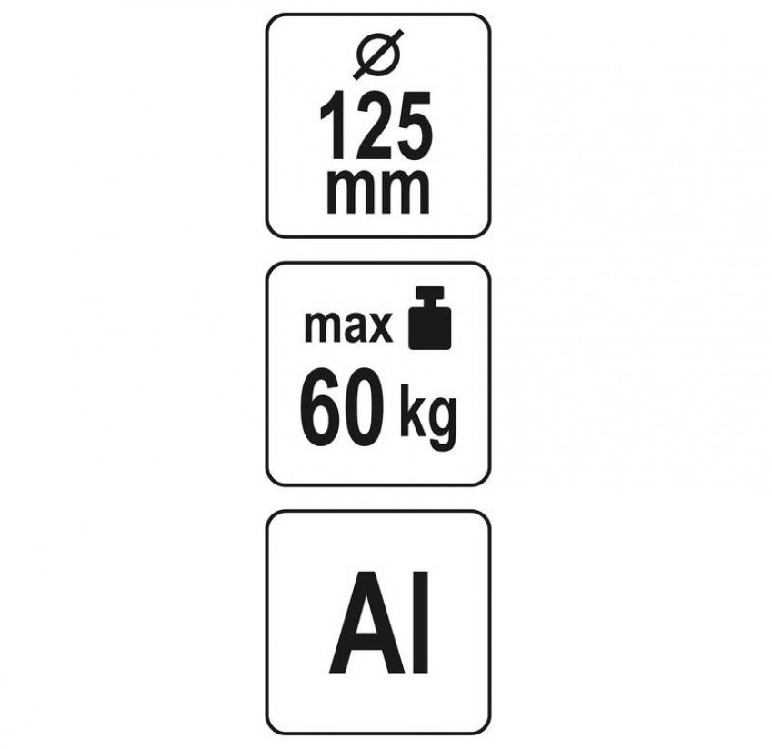Присоска для монтажу скла одинарна YATO: чашка Ø= 125 мм, m= 60 кг-YT-37235