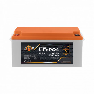 Акумулятор LP LiFePO4 25,6V - 100 Ah (2560Wh) (BMS 100A/50А) пластик Smart BT-[articul]