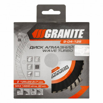 GRANITE Диск алмазний TURBO WAVE 125 мм GRANITE, Арт.: 9-04-125