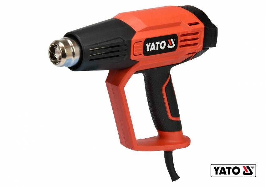 Фен технічний YATO 1.6 кВт 50-650°C 250-500л/хв 2 режими + 5 насадок-YT-82296