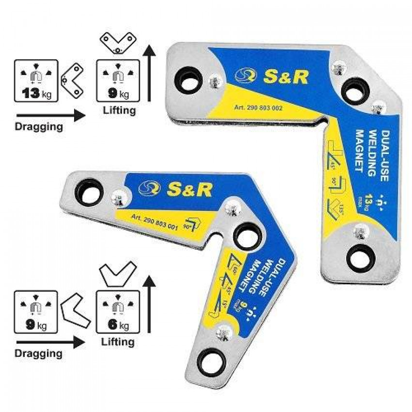 Набір зварювальних магнітів S & R 2шт. 9кг і 13кг-290803000