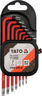 Шестигранники YATO Torx з отвором Т9-Т30 YATO Набір 7пр [12/48], шт-[articul]