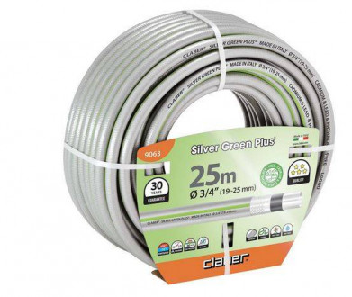 Шланг поливальний 3/4&quot; 25м Silver Green Plus, сірий з салатовою полосою