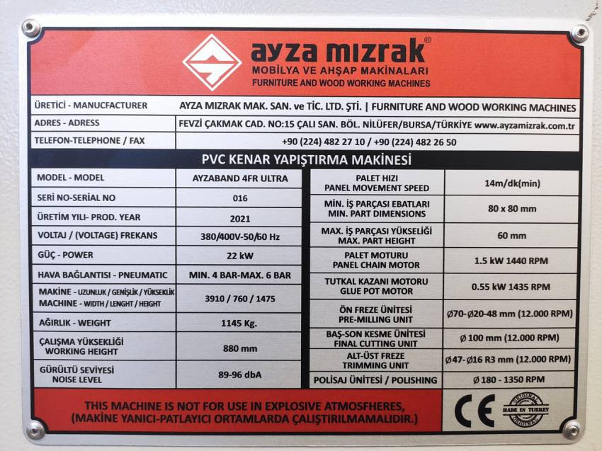 Кромкооблицювальний верстат Ayza Mizrak Ayzaband 4FR ULTRA-Ayzaband 4FR ULTRA