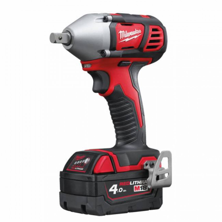 Гайкокрут акумуляторний 1/2" MILWAUKEE, M18 BIW12-402C, 240Нм (зарядний пристрій, 2 акум.Х 4Ач, кейс)-4933443607