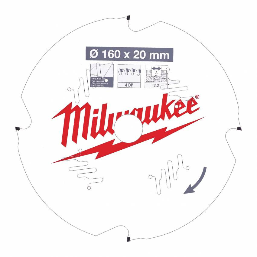 Диск пильний Alu PFTE MILWAUKEE, Ø165х20х2, 2мм, 52 зуб.-4932471296