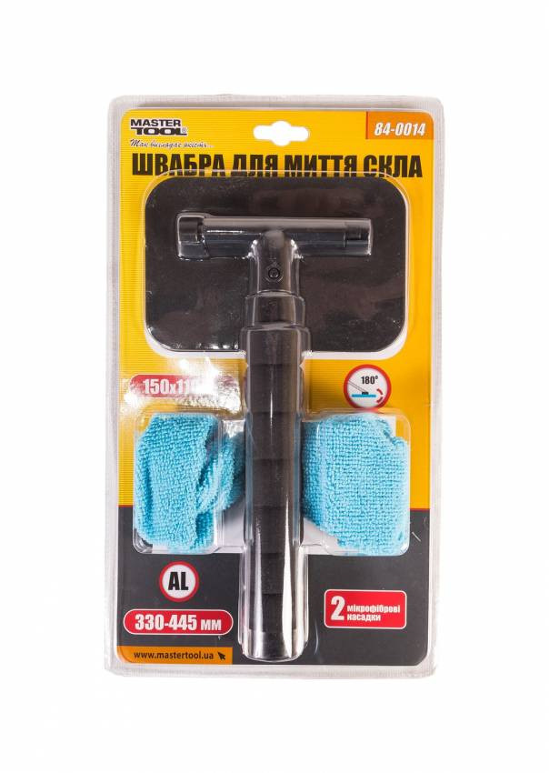 Швабра для миття скла MASTERTOOL телескопічна 150х110 мм L 330-445 мм 84-0014-84-0014