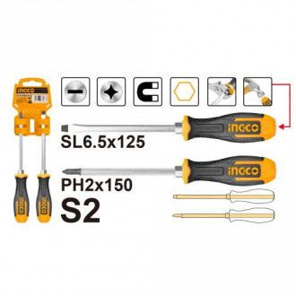 Набір викруток S2 ударних 2 шт. INGCO INDUSTRIAL