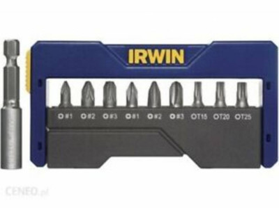 Набір біт в футлярі 9+1 (PZ1/PZ2/PZ3/PH1/PH2/PH3/T15/T20/T25), IRWIN-[articul]