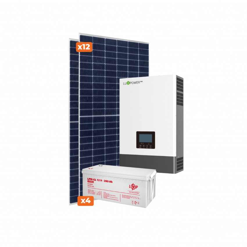 Комплект СЕС Luxpower Стандарт 5kW АКБ 9,6kWh Gel 200 Ah-