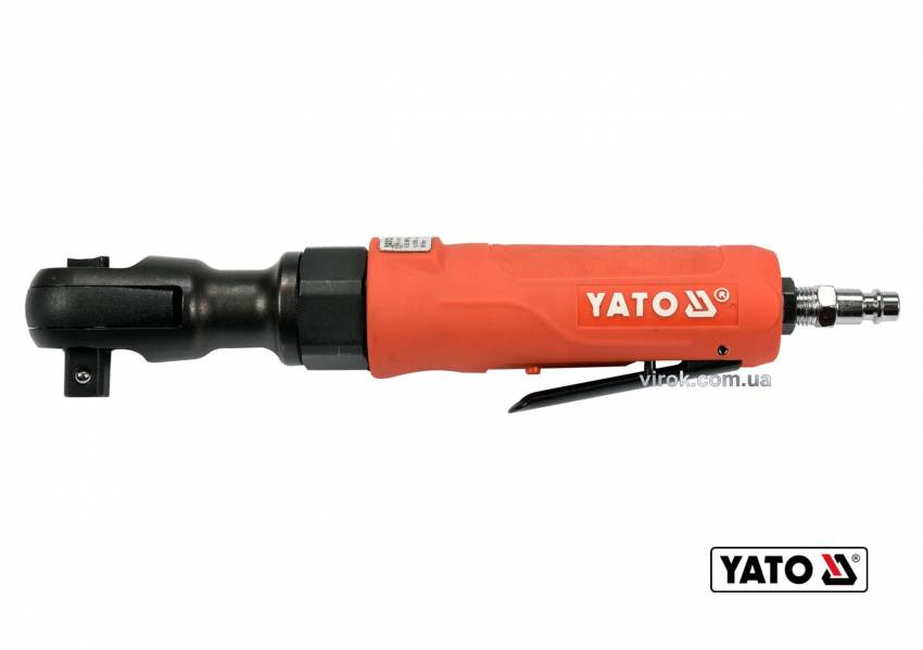 Пневматична решітка YATO: квадрат-1/2", F = 80 Нм, 6,3 бар, 85 л/хв, 200 об/хв.-YT-09802