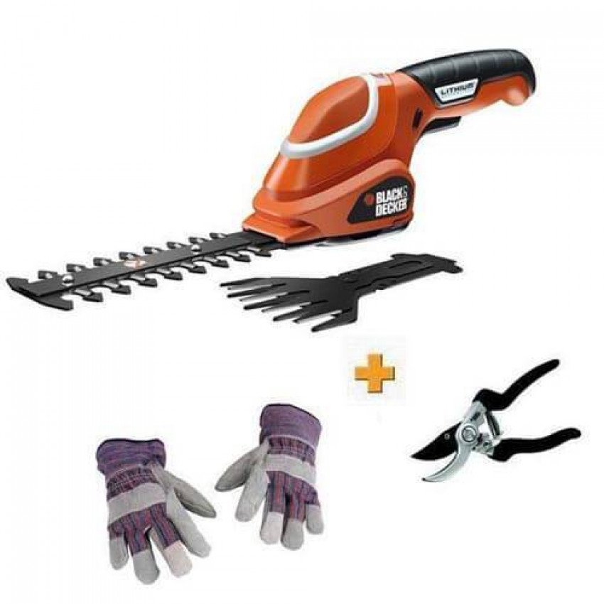 Кущоріз-ножиці акумуляторні BLACK DECKER GSL700KIT-GSL700KIT