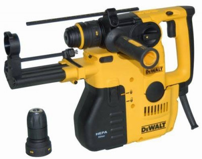 Перфоратор DeWALT, SDS-Plus, 800 Вт, 3,4 Дж (2,8 Дж ERTA), 3-режимний, б/к картридж, система пилу, макс свердло/коронка - 26/65 мм, 5,1 кг, валіза.-[articul]