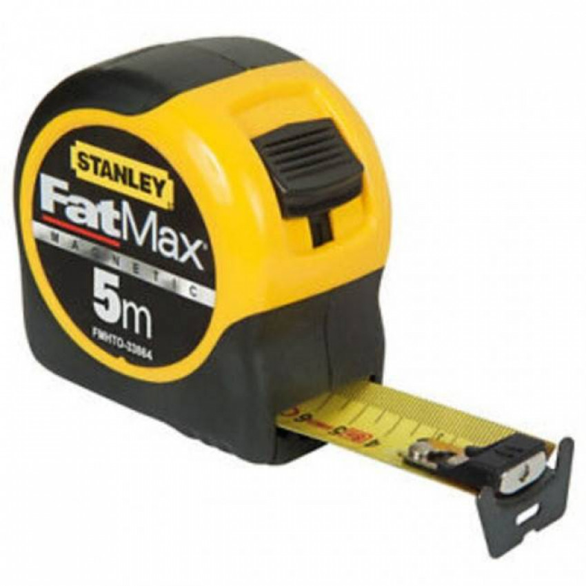 Рулетка STANLEY "FatMax": L = 5 м x 19 мм. ударостійка в ергоном. корпус-1-33-684