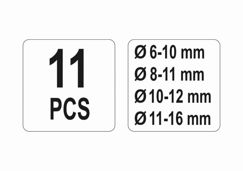 Ключ для натягу ременного кола ГРМ двигуна YATO зі вставками, компл. 11 елем.-YT-0627