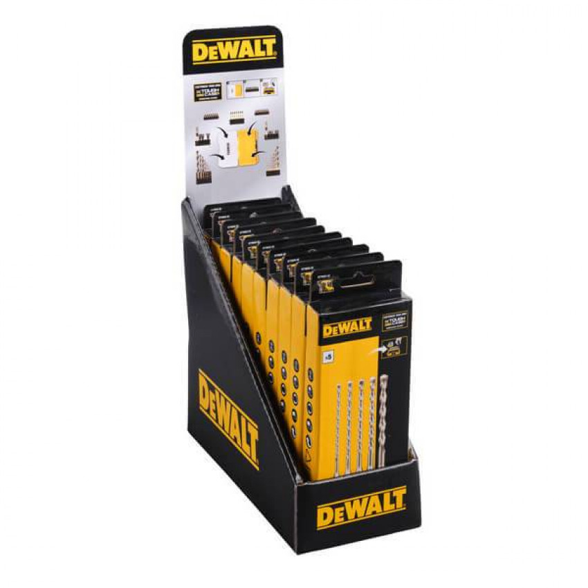 Касета з бурами SDS Plus DeWALT, L = 160 мм., d = 5, 6, 8, 10, 12 мм., 6 шт. DT70837-DT70837