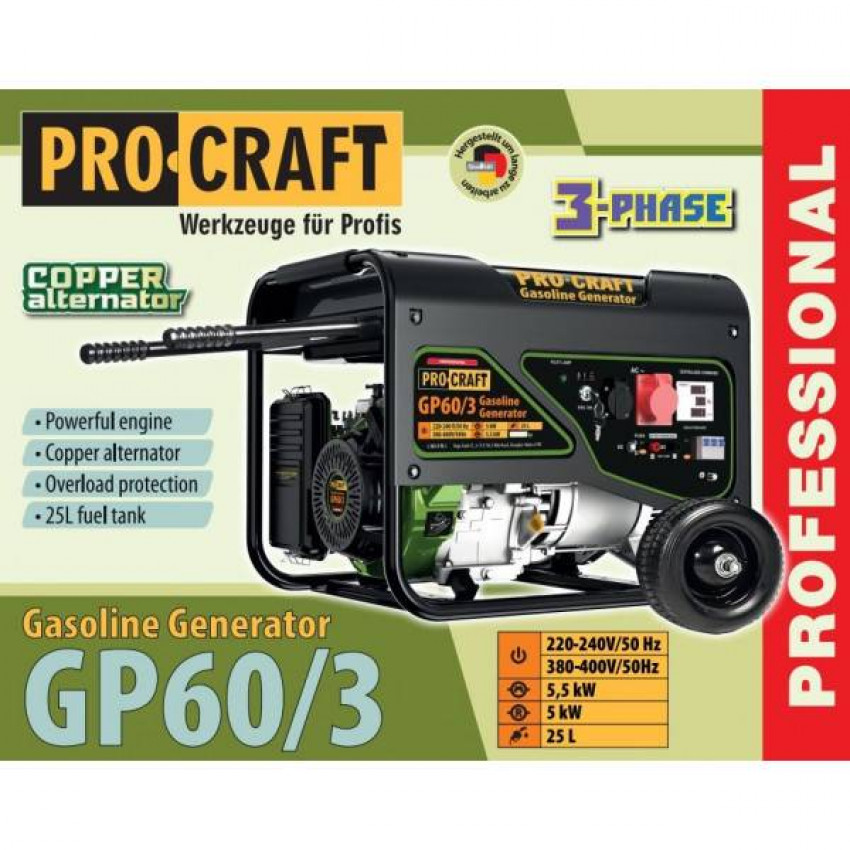 Генератор бензиновий Procraft GP60/3-GP60_3