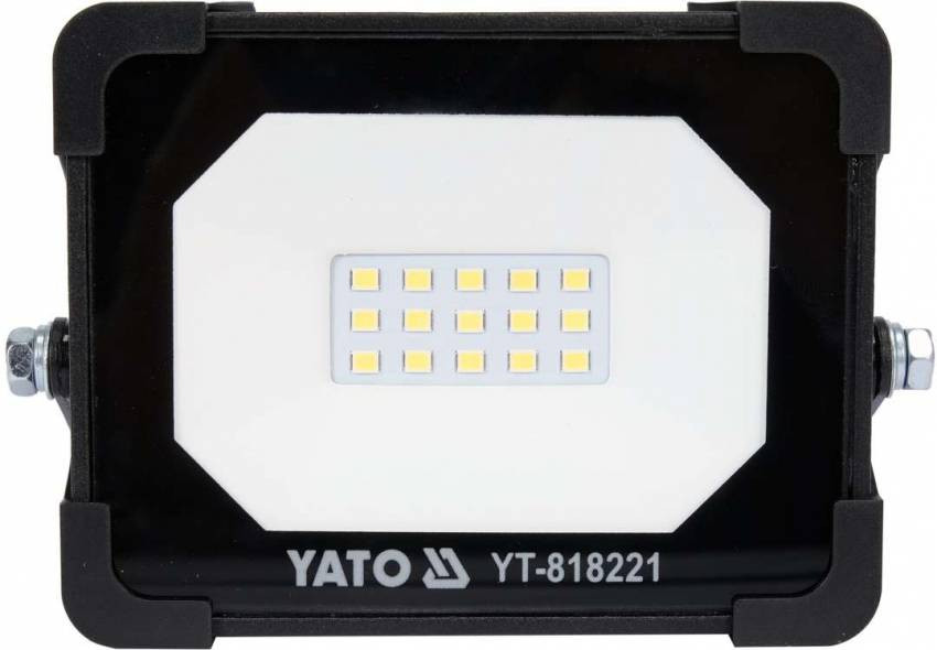 Прожектор з SMD-діодним випромінювачем YATO: 10 Вт, 230 В, 950 Лм, 15 діодів, 115x 98x 32 мм-YT-818221