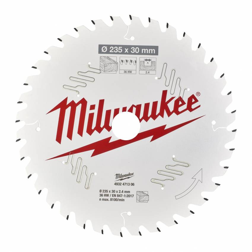 Диск пильний MILWAUKEE, Ø160х20мм, 52 зуб.-4932471292