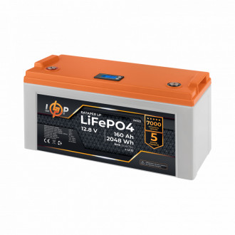 Акумулятор LP LiFePO4 12,8V - 160 Ah (2048Wh) (BMS 150A/75А) пластик LCD