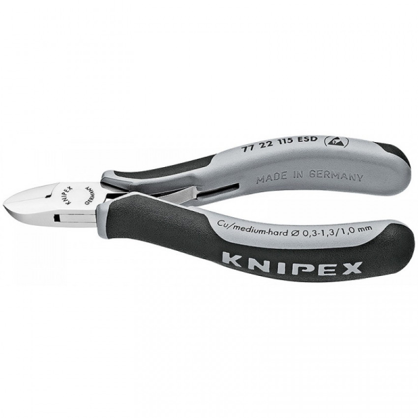 Кусачки бокові для електроніки KNIPEX 77 22 115 ESD-77 22 115 ESD