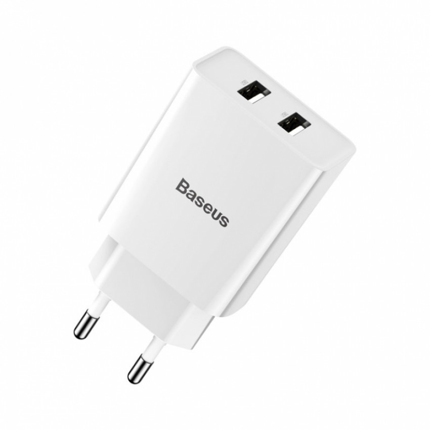 Зарядний пристрій Baseus Speed Mini Dual USB 10.5W Білий (CCFS-R02)-