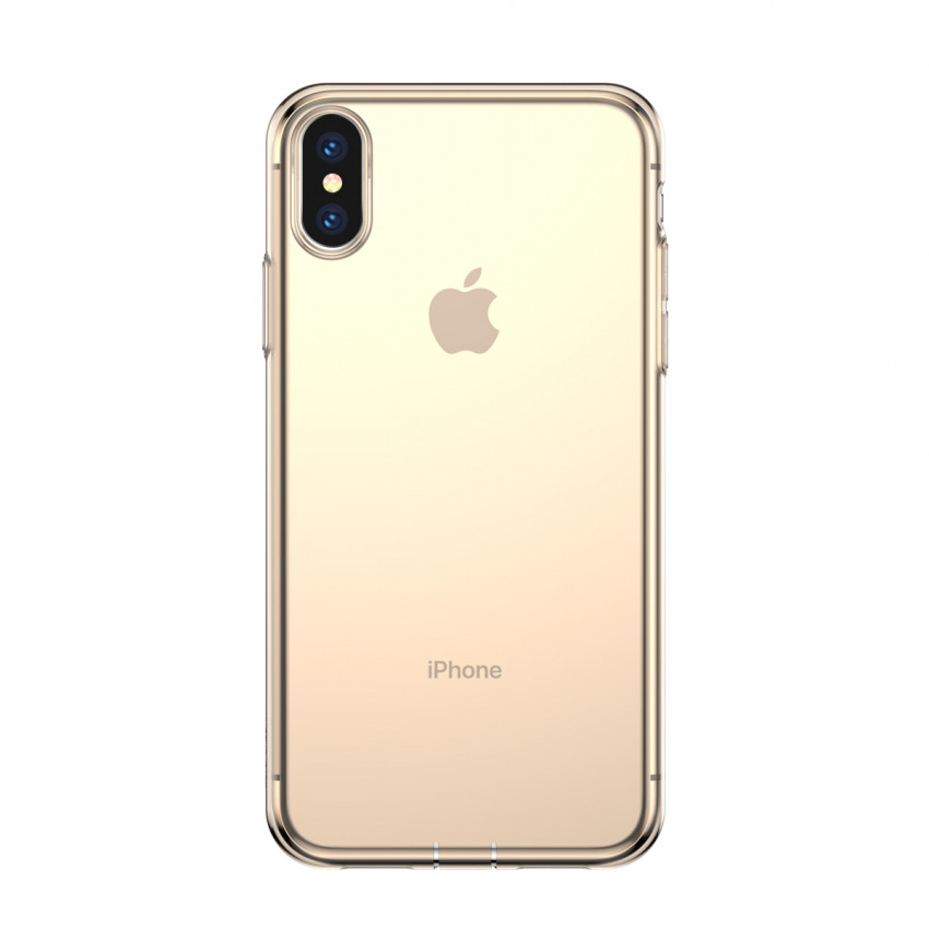 Чохол Baseus для iPhone Xs Max Simplicity Прозорий Золотий (ARAPIPH65-A0V)-