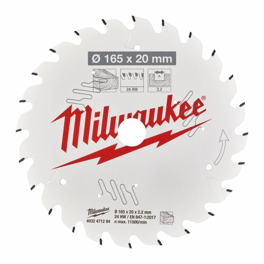 Диск пильний MILWAUKEE, Ø184/15,8мм, 24 зуб.-4932471378