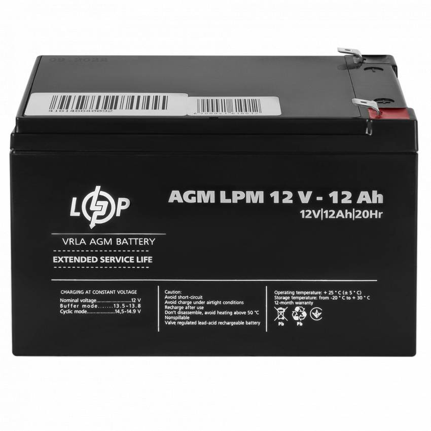 Акумулятор AGM LPM 12V - 12 Ah-