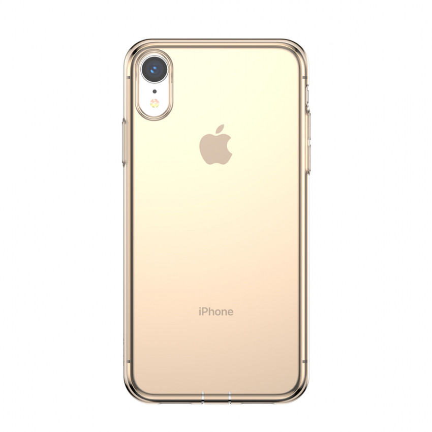 Чохол Baseus для iPhone Xr Simplicity Прозорий Золотий (ARAPIPH61-A0V)-