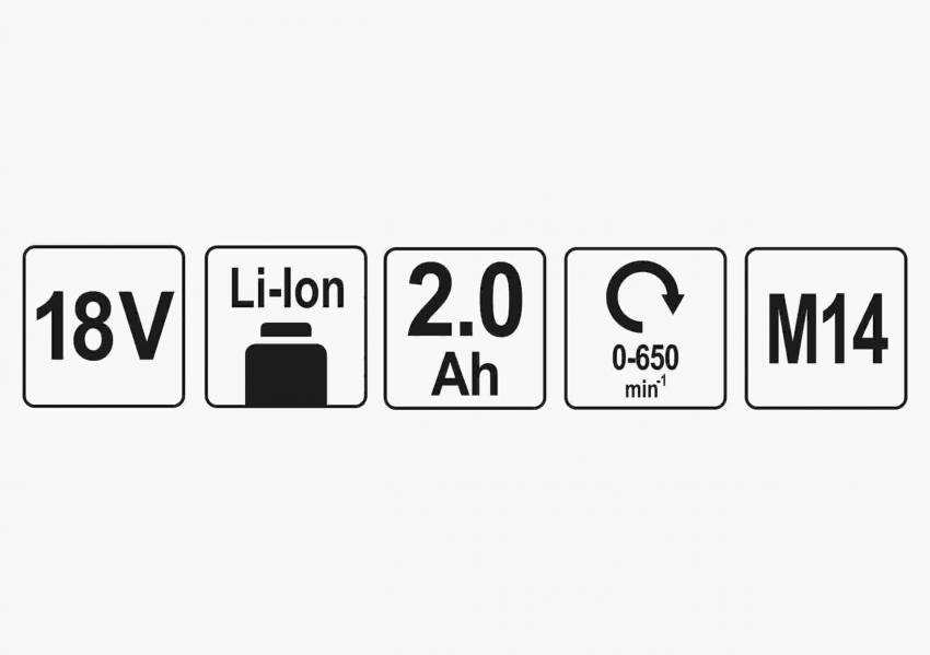 Міксер акумуляторний YATO Li-Ion 18 В 2 Агод 650 об/хв М14-YT-82880