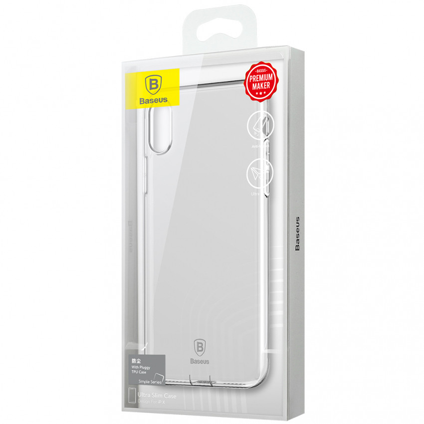 Чохол Baseus для iPhone X/Xs Pluggy TPU Transparent (ARAPIPHX-A02)-