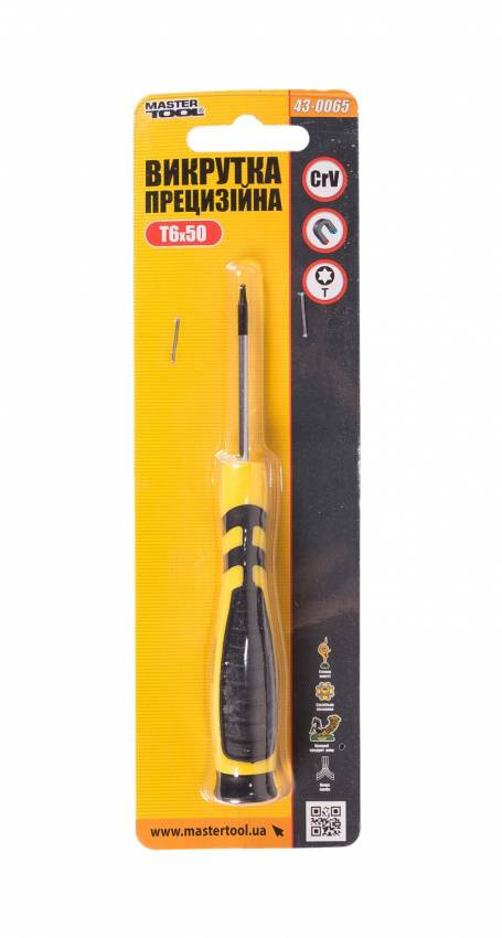 Викрутка прецизійна MASTERTOOL TORX T6х50 мм 43-0065-43-0065