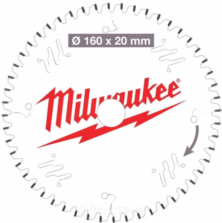 Диск пильний MILWAUKEE, Ø160х20мм, 52 зуб.-4932471292